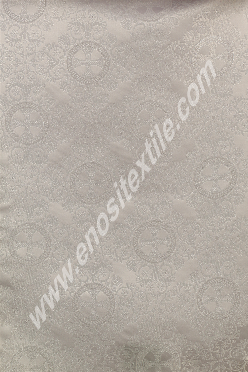 KL-031-1 White-Silver Brocade Fabrics